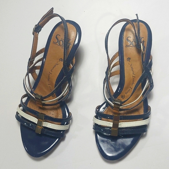 Sofft Woman's Posh Sandals Size 6 Navy Blue and White. - Picture 2 of 14